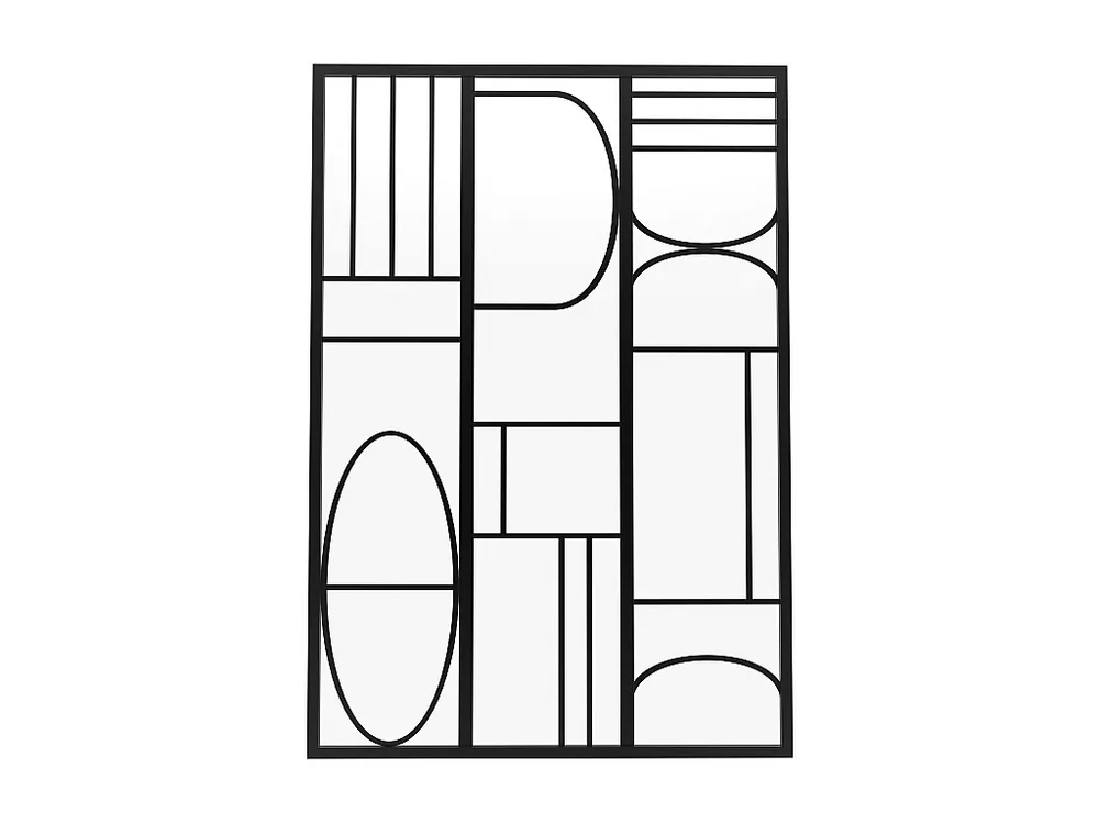 Glazen binnenraam van gepoederlakt aluminium – 90 x 130 cm – Zwart – COUBARTA