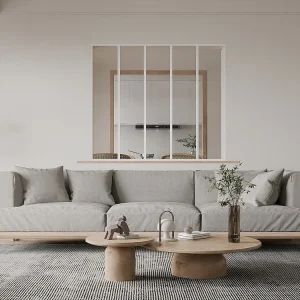 Glazen vensterraam BAYVIEW - wit - 150 x 130 cm - aluminium
