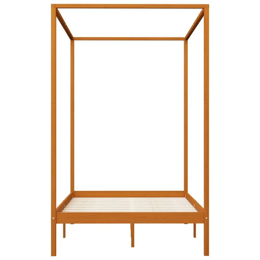 Hemelbedframe massief grenenhout honingbruin 120x200 cm