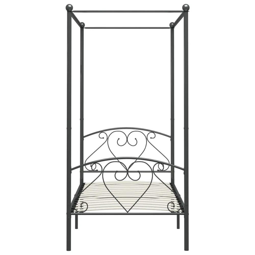 Hemelbedframe metaal grijs 120x200 cm