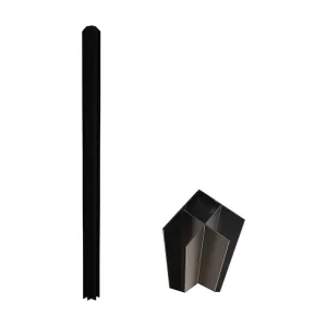 Hoekpaal voor werkplaatsraam van gepoedercoat aluminium 105 cm zwart BAYVIEW