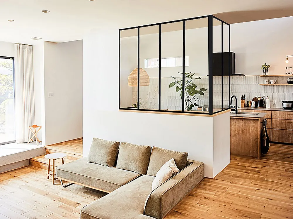 Hoekpaal voor werkplaatsraam van gepoedercoat aluminium 105 cm zwart BAYVIEW