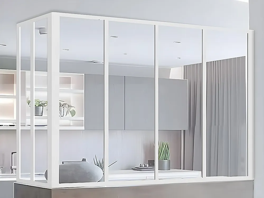 Hoekraam werkplaats van gepoedercoat aluminium - L120 x B60 x H130 cm wit BAYVIEW