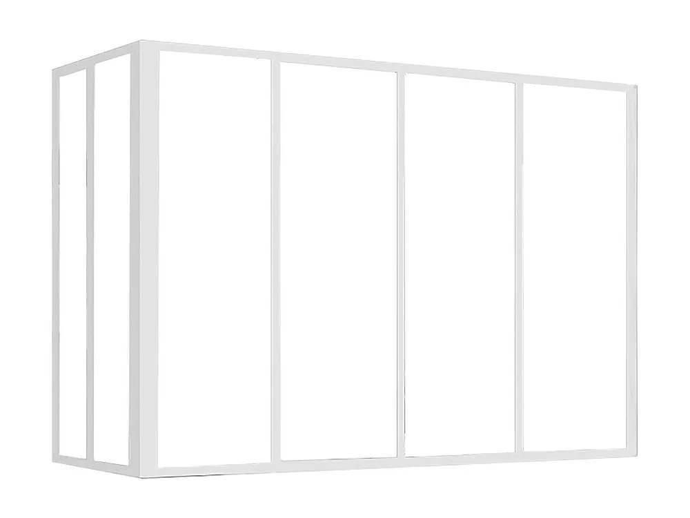 Hoekraam werkplaats van gepoedercoat aluminium - L120 x B60 x H130 cm wit BAYVIEW
