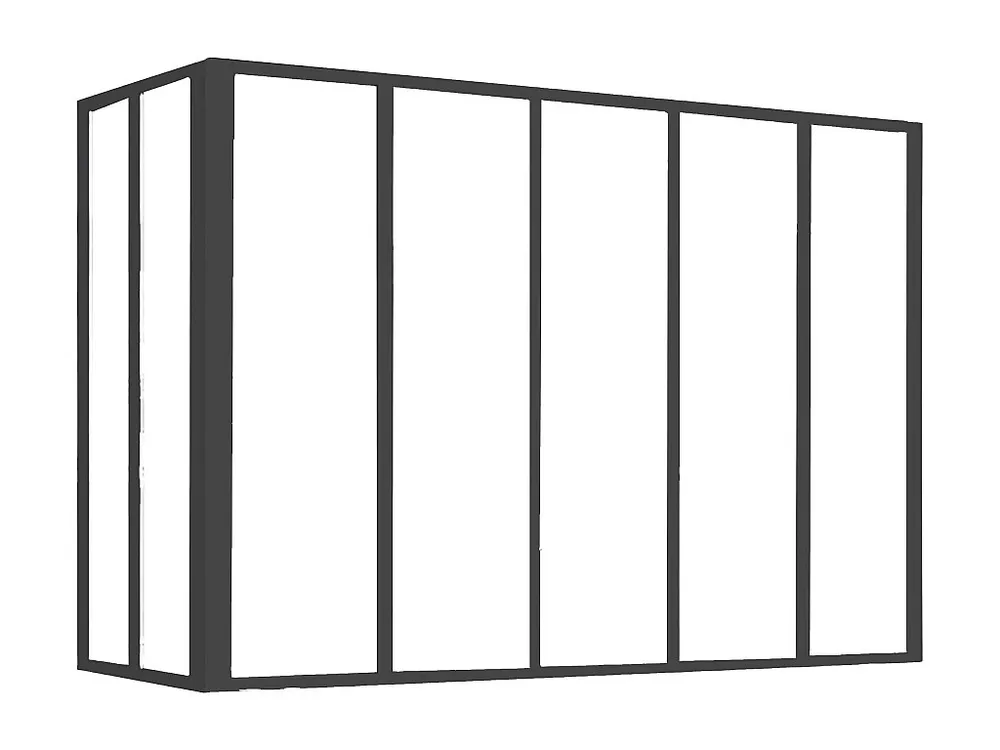 Hoekraam werkplaats van gepoedercoat aluminium L150 x B60 x H105 cm Zwart BAYVIEW