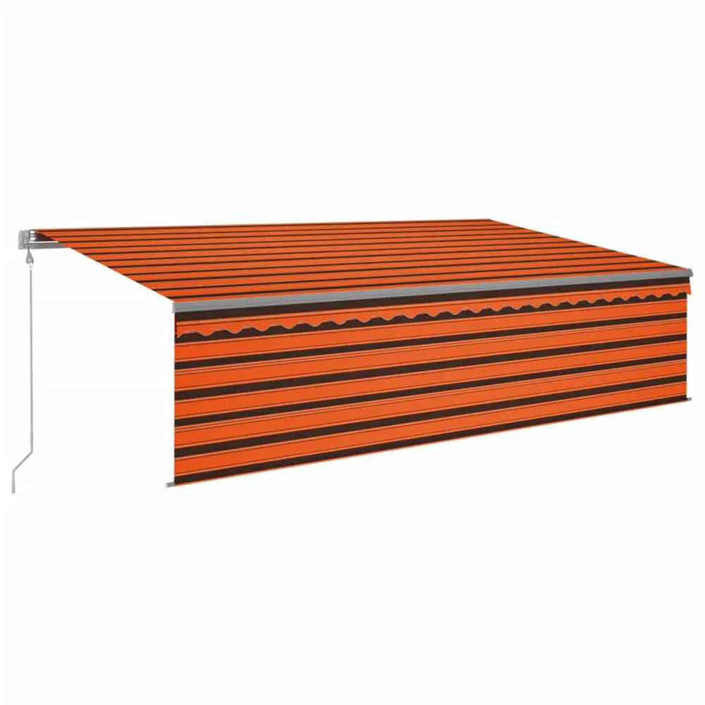 Luifel automatisch uittrekbaar rolgordijn 5x3 m oranje en bruin