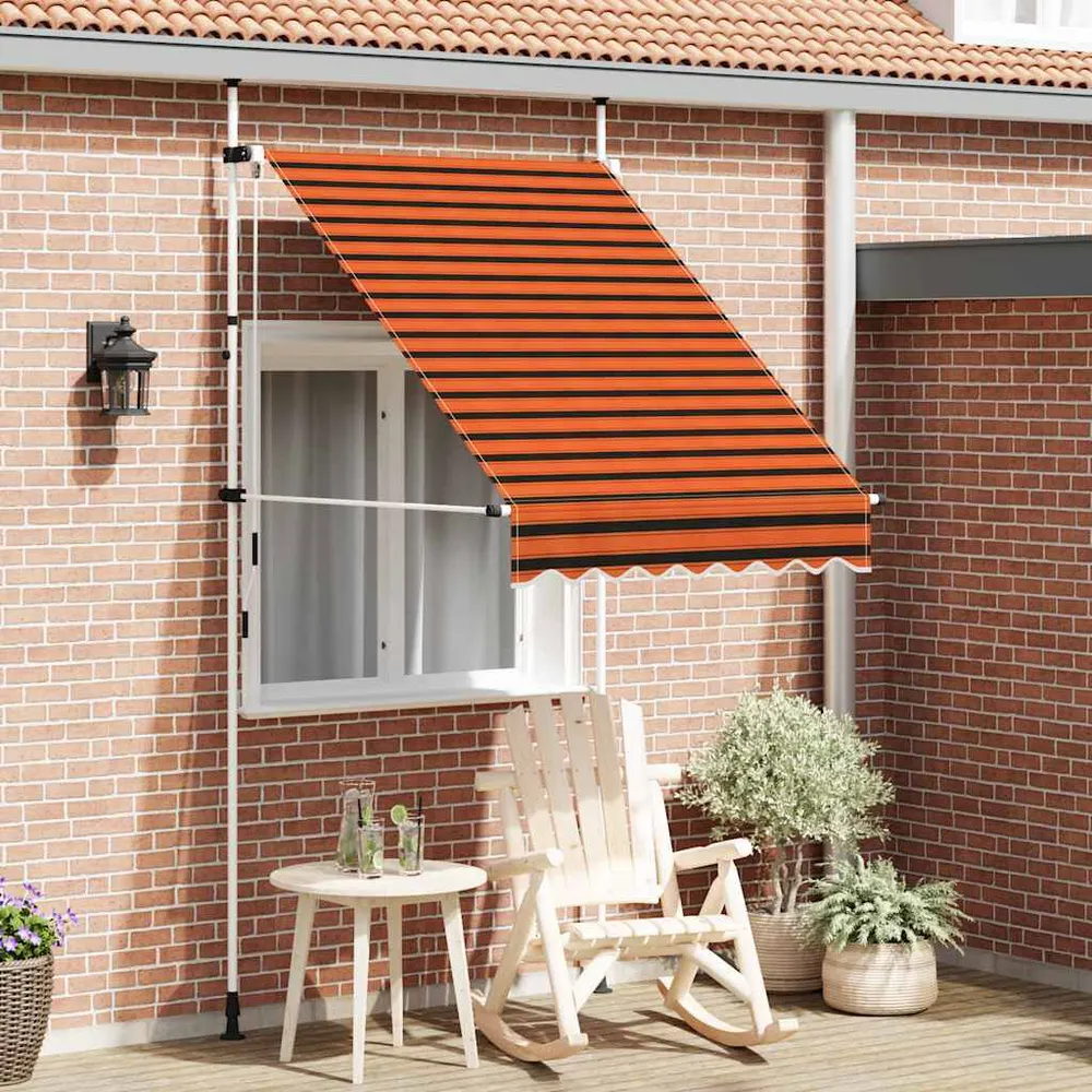 Luifel handzaam uittrekbaar 150 cm oranje en bruin