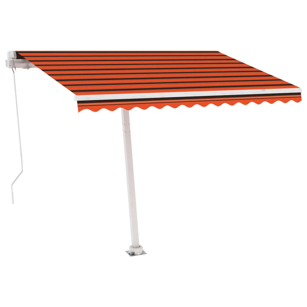 Luifel vrijstaand ambachtelijk uittrekbaar 300x250 cm oranje bruin