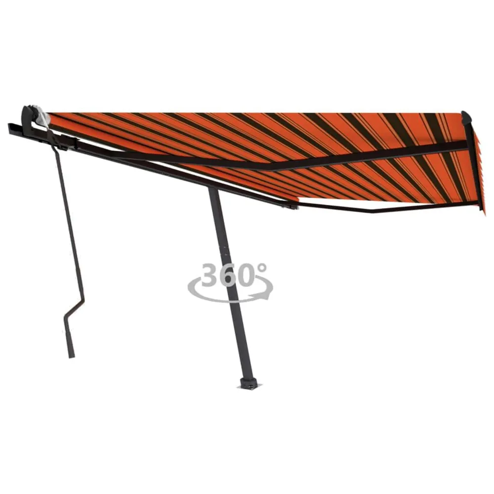 Luifel vrijstaand zelf uittrekbaar 400x300 cm oranje bruin