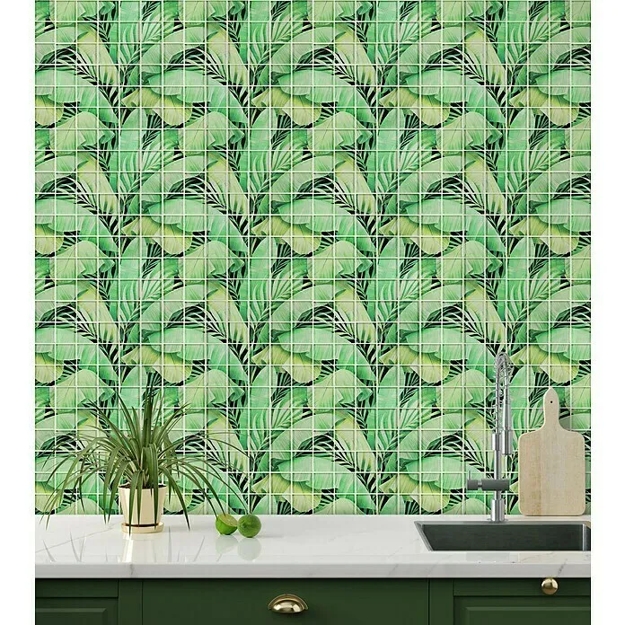 Mozaïektegel Vierkant Crystal Rainforest XCM RF01 - 29,8 x 29,8 cm, Groen, Glanzend