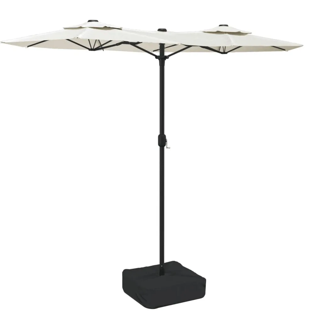 Parasol dubbel dak 316x240 cm zandwit