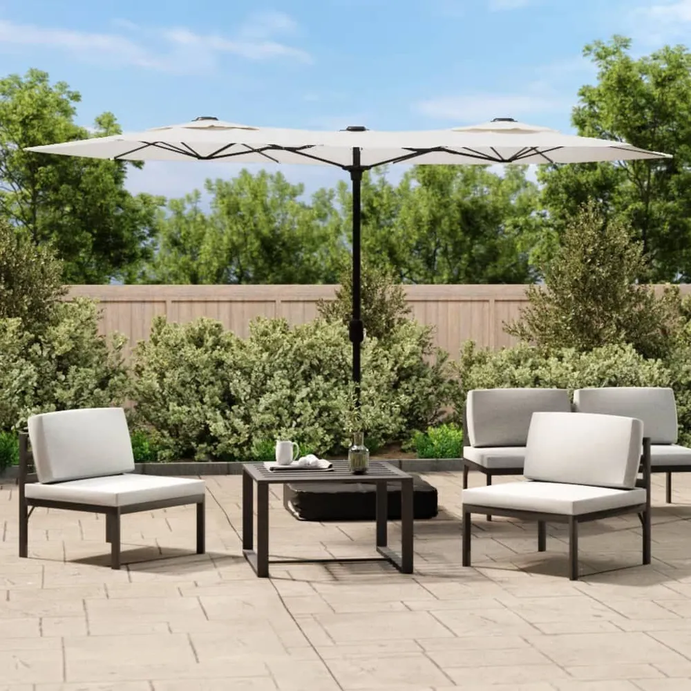 Parasol dubbel dak 316x240 cm zandwit