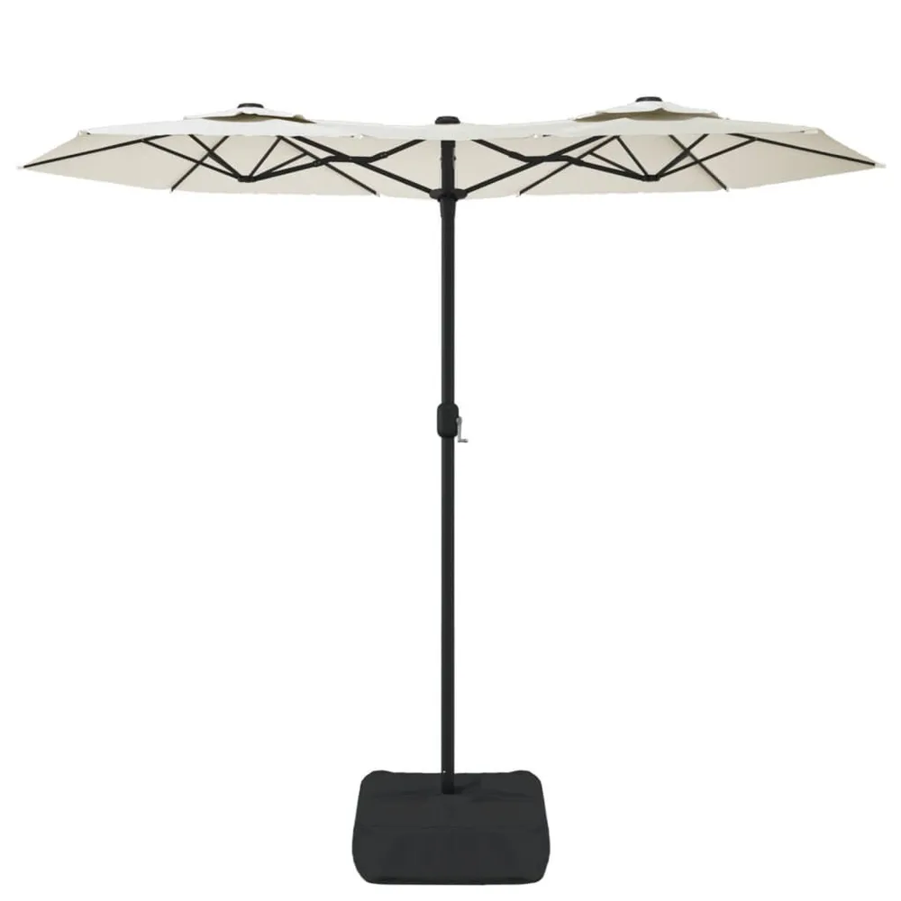 Parasol dubbel dak 316x240 cm zandwit