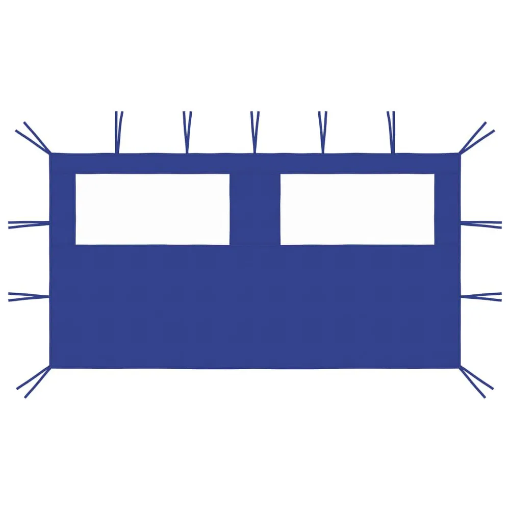 Prieelzijwand met ramen 4x2 m blauw