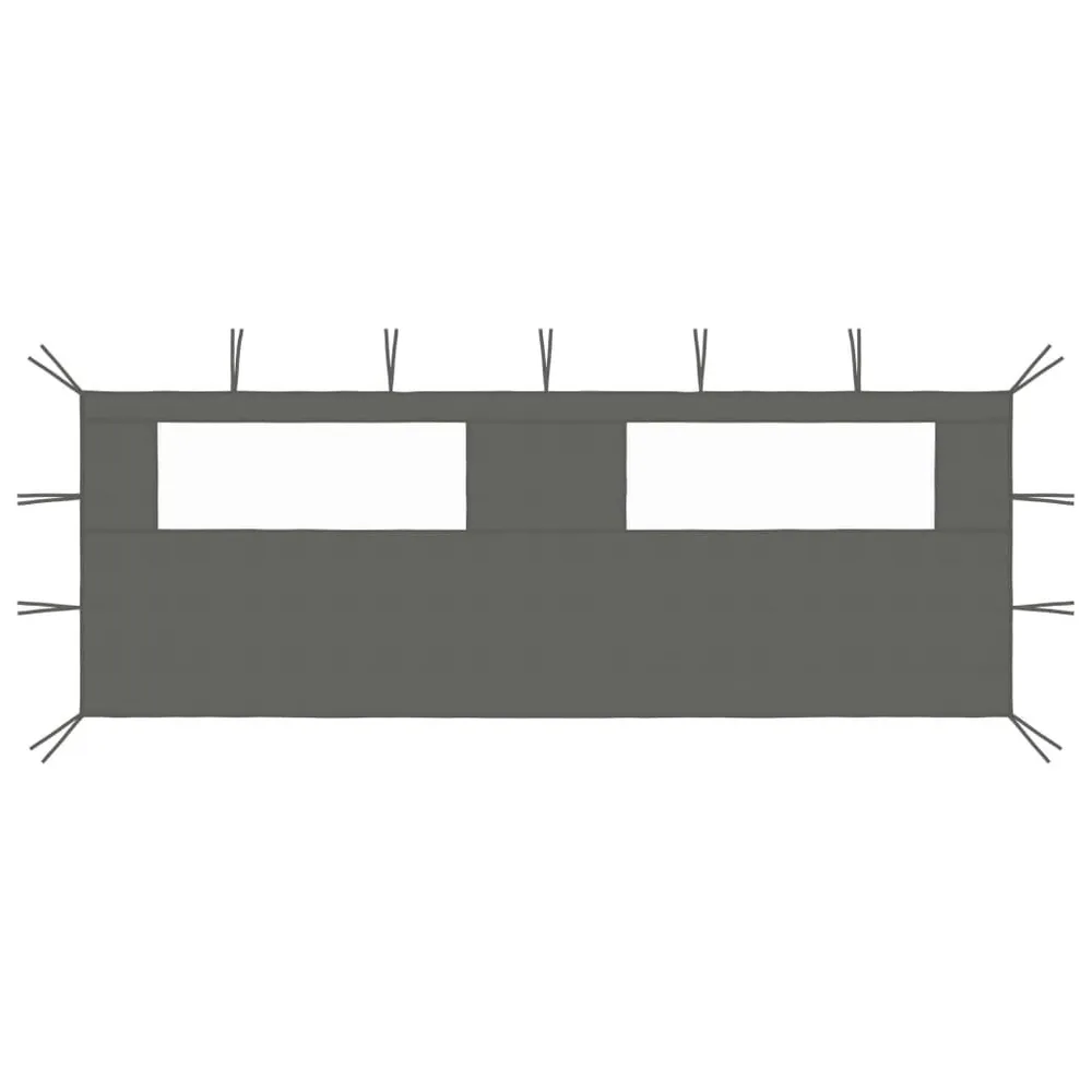 Prieelzijwand met ramen 6x2 m antracietkleurig