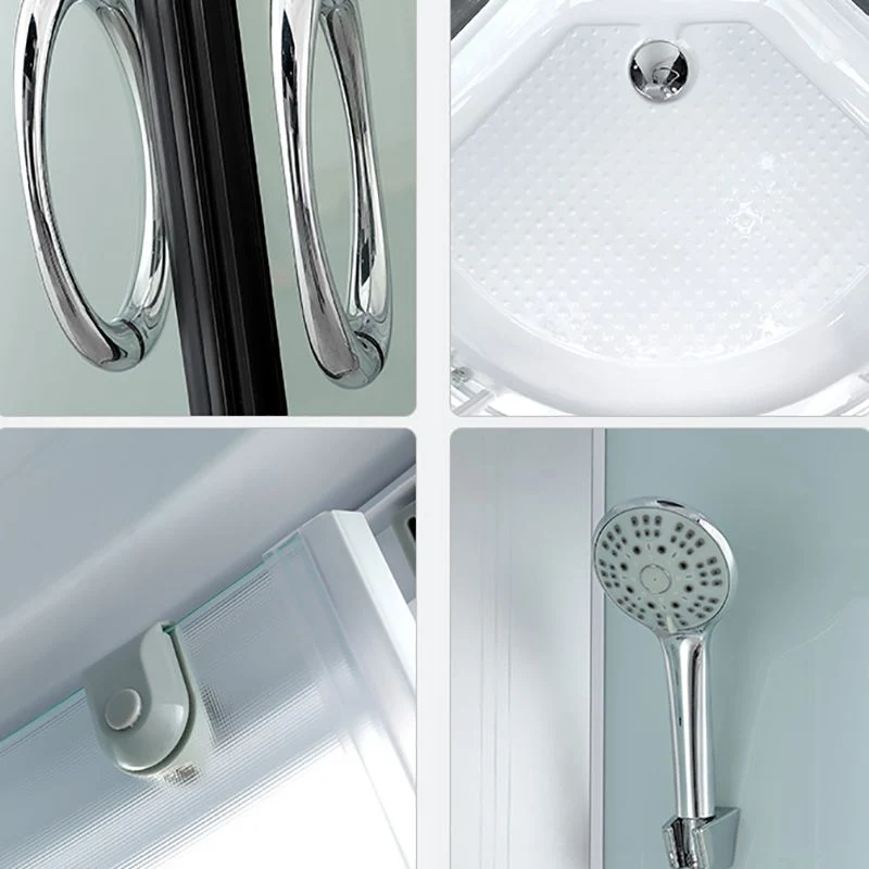Round Shower Enclosure Full Frame Tweeling Sliding Door Shower Room 31
