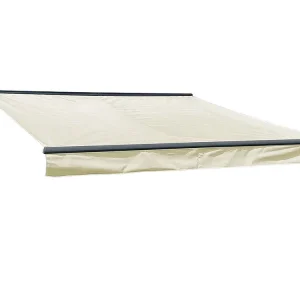 SAULE luifel 3,5 × 3m met half luifel - Ecru doek en grijze structuur