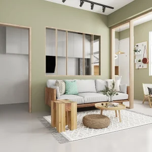 Schuifraam van gehard glas en gepoedercoat helder naturel aluminium 180 x 130 cm RAVENA