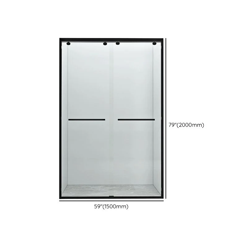 Semi Frameless Transparent Shower Bath Door Tweevoudig Sliding Shower Bath Door 47l