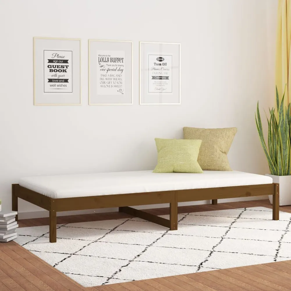 Slaapbank 90x190 cm massief grenenhout honingbruin