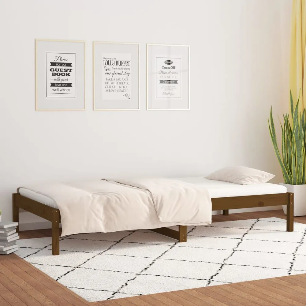 Slaapbank 90x190 cm massief grenenhout honingbruin