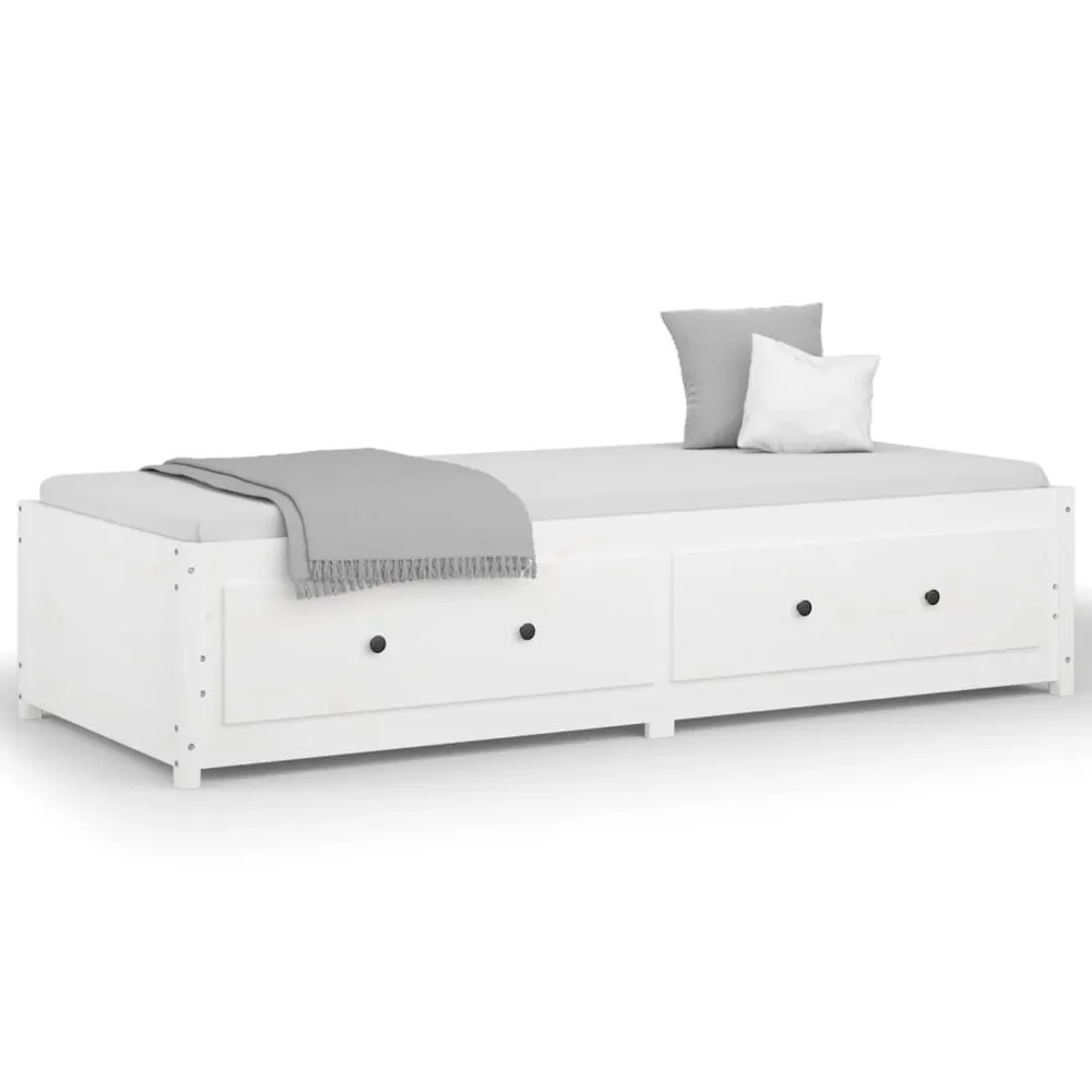 Slaapbank 90x190 cm massief grenenhout wit