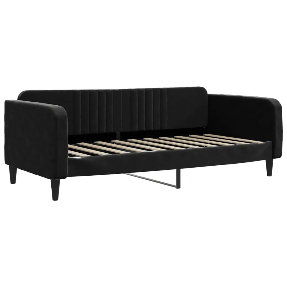 Slaapbank met matras 90x190 cm fluweel zwart