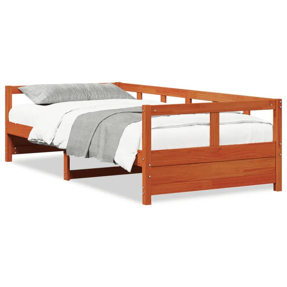 Slaapbank zonder matras 90x190 cm massief grenenhout wasbruin
