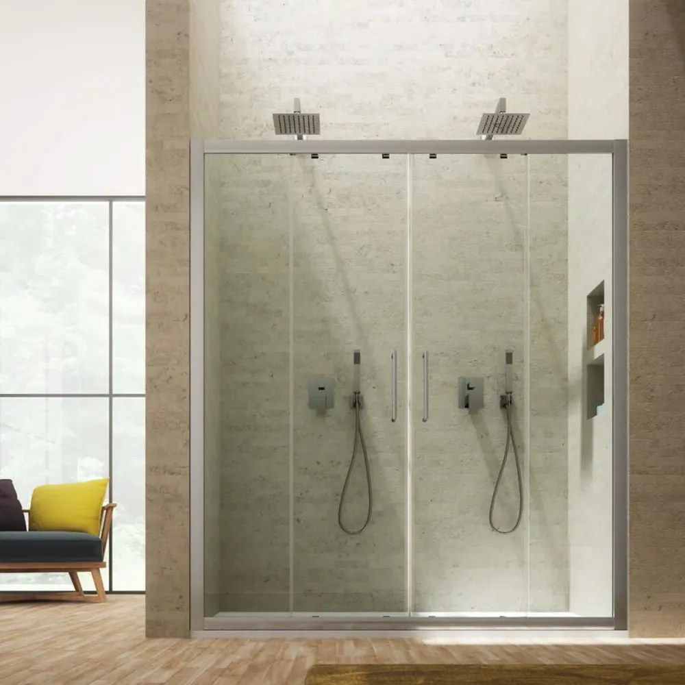 Sliding Shower Door 2 panels 200 cm helder crystal 6 mm Minerva