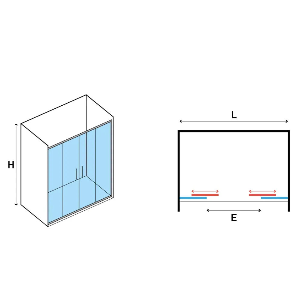 Sliding Shower Door 2 panels 200 cm helder crystal 6 mm Minerva