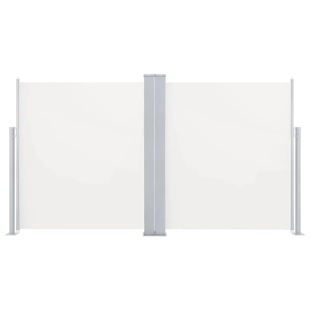 Tuinscherm uittrekbaar dubbel 170x600 cm crème