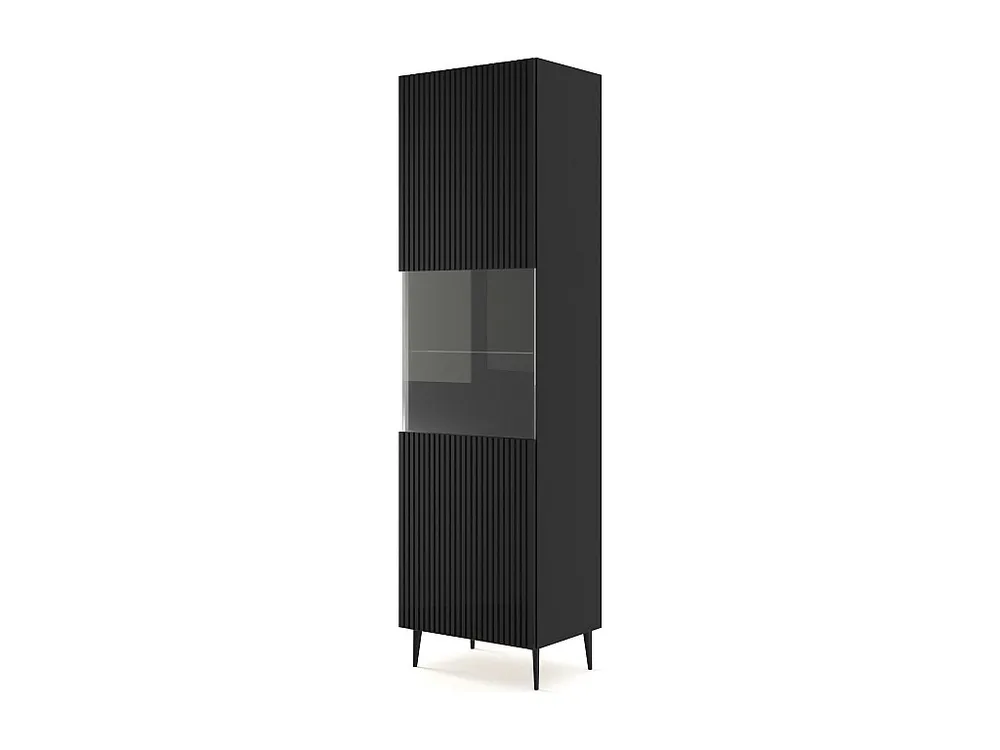 Vitrinekast RAVENNA B SC60 1D 60x42x215 Zwart