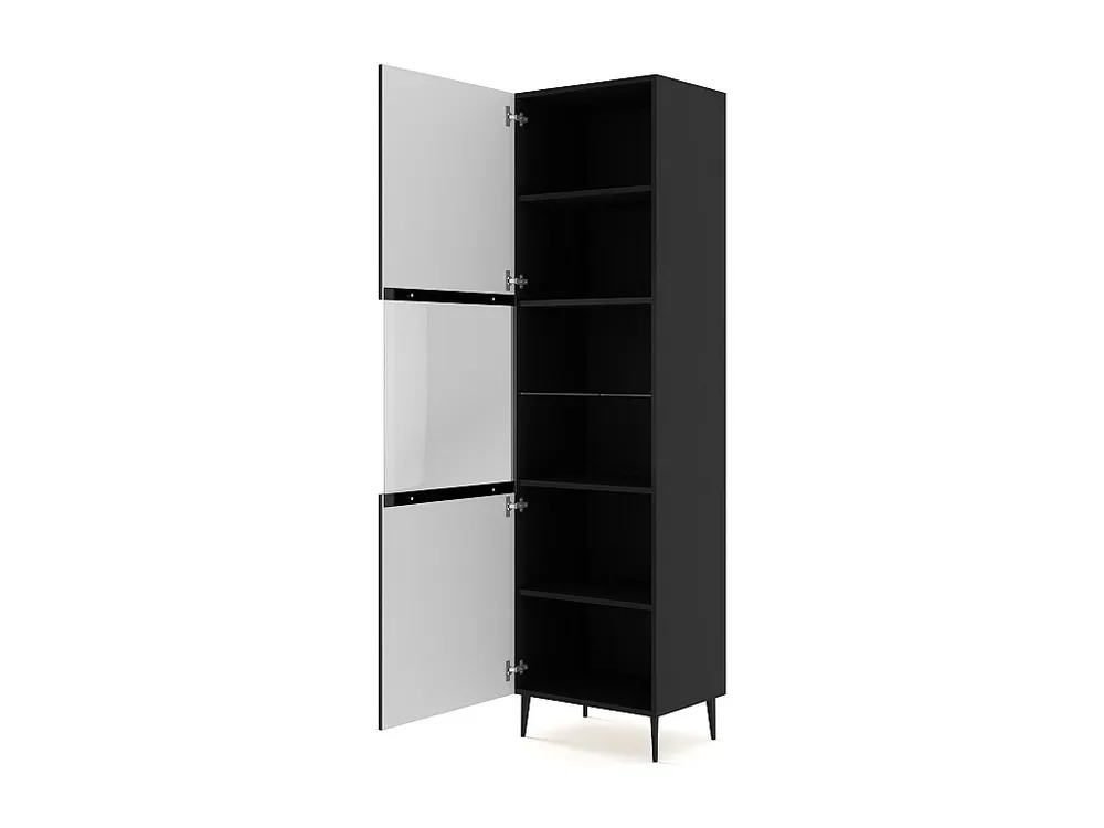 Vitrinekast RAVENNA B SC60 1D 60x42x215 Zwart