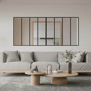 Werkplaatsraam van gepoedercoat aluminium - 240 x 105 - Zwart - BAYVIEW