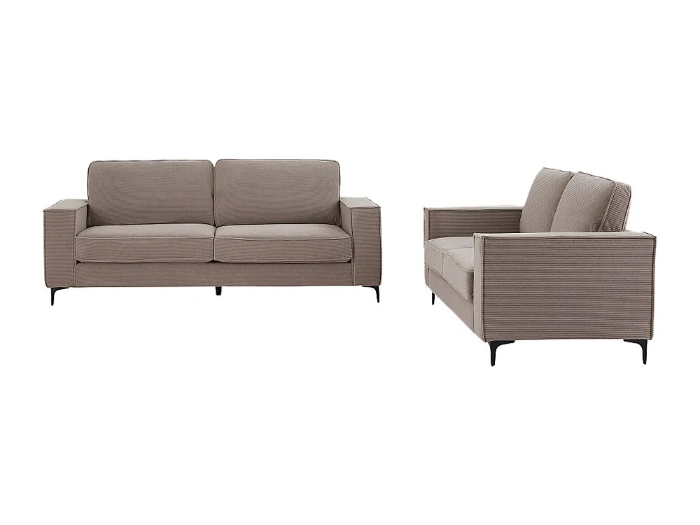 Zitbanken – 3 plaatsen en 2 arrangeren – Grijs ribfluweel – Design – OLMEDA