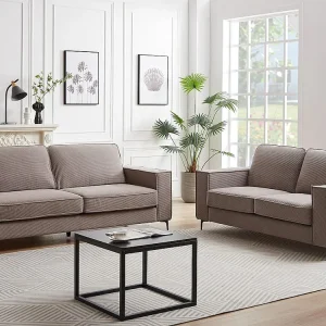 Zitbanken – 3 plaatsen en 2 arrangeren – Grijs ribfluweel – Design – OLMEDA
