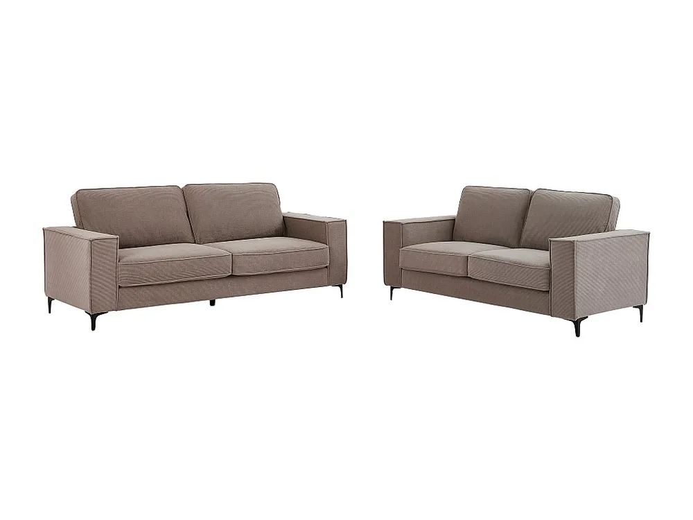 Zitbanken – 3 plaatsen en 2 arrangeren – Grijs ribfluweel – Design – OLMEDA
