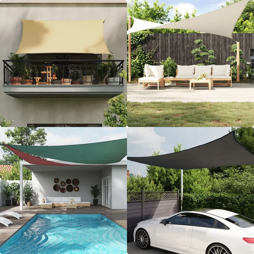 Zonnezeil 2x2x2 m 100% polyestervezel oxford crèmekleurig
