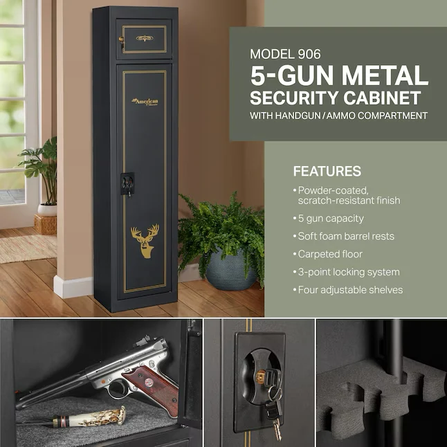 Brandveilig Gecertificeerd American Furniture Classics Gun security collection 5-Gun Keyed Gun Cabinet