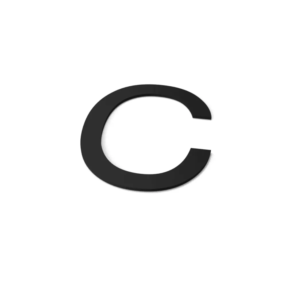 C RAL 9005 (lettertype: Arial) | Snelle Levering