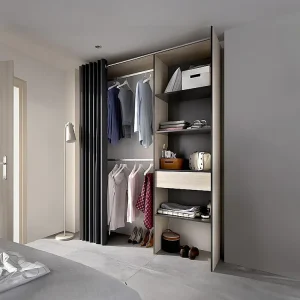 Verstelbare kledingkast LAURENT - L110/160cm - Kleuren: Eik en antraciet - Koop nu online | Inbraakwerend Klasse ...