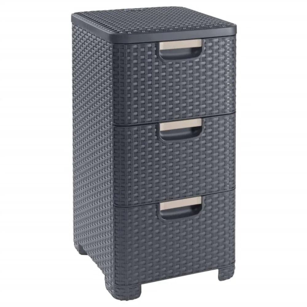 Zwaar Beveiligd Curver Ladekast Style 3x14 L antracietkleurig