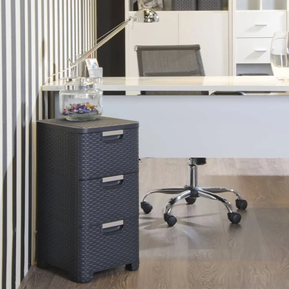 Zwaar Beveiligd Curver Ladekast Style 3x14 L antracietkleurig