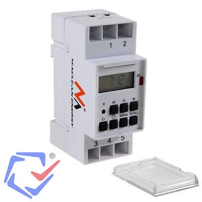 MacLean - MCE09 - Digitale programmeerbare schakelaar Timer voor DIN -rail - 10 programma's - Back -upbatterij