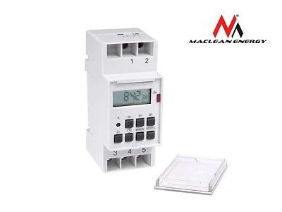 MacLean - MCE09 - Digitale programmeerbare schakelaar Timer voor DIN -rail - 10 programma's - Back -upbatterij