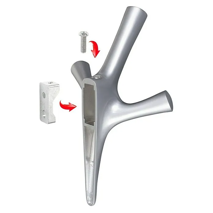 Premium Walteco Jashaak 1 x Amiso I kledinghaak, 2 x schroef, 2 x pluggen - l x b x h: 107 x 59 x 160 mm, Aantal haken: 3...
