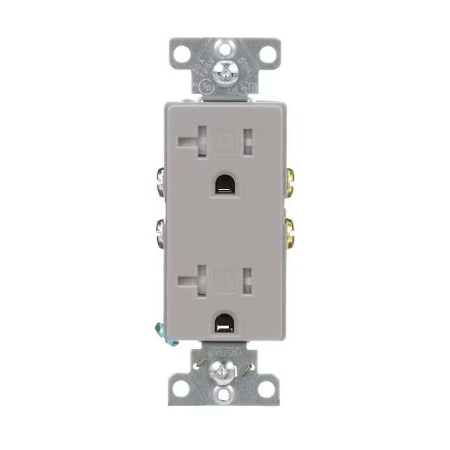 Eaton Arrow Hart 20-Amp 125-volt Tamper Resistant Residential/Commercial Decorator Outlet, Grauw
