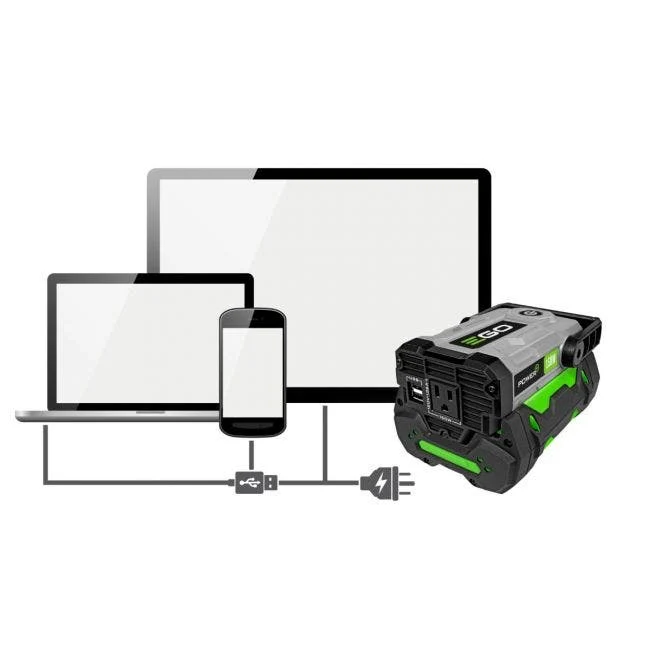 EGO Power+ PAD1500 Nexus Escape 150-Watt Power Inverter featuring 2 USB Ports and 1 120-Volt AC Power Outlet