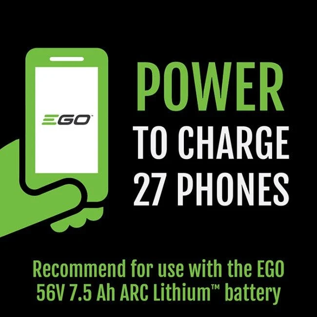 EGO Power+ PAD1500 Nexus Escape 150-Watt Power Inverter featuring 2 USB Ports and 1 120-Volt AC Power Outlet