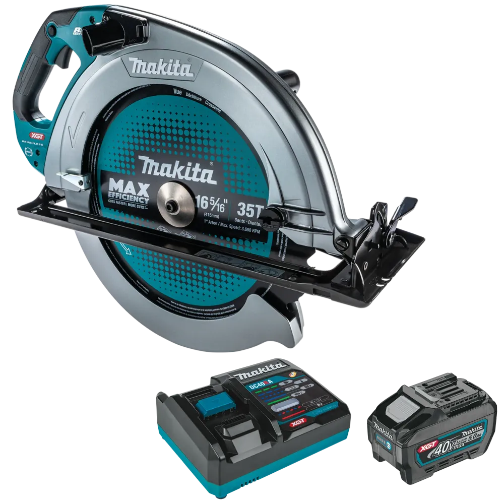 MAKITA 40V max XGT® Brushless Mobiel inzetbaar 16‑5/16" Circular Saw Kit, AWS Capable (5.0Ah) GSH06T1